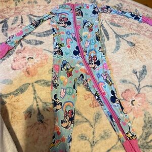 Disney Aqua Blue Footies with Pink Accents